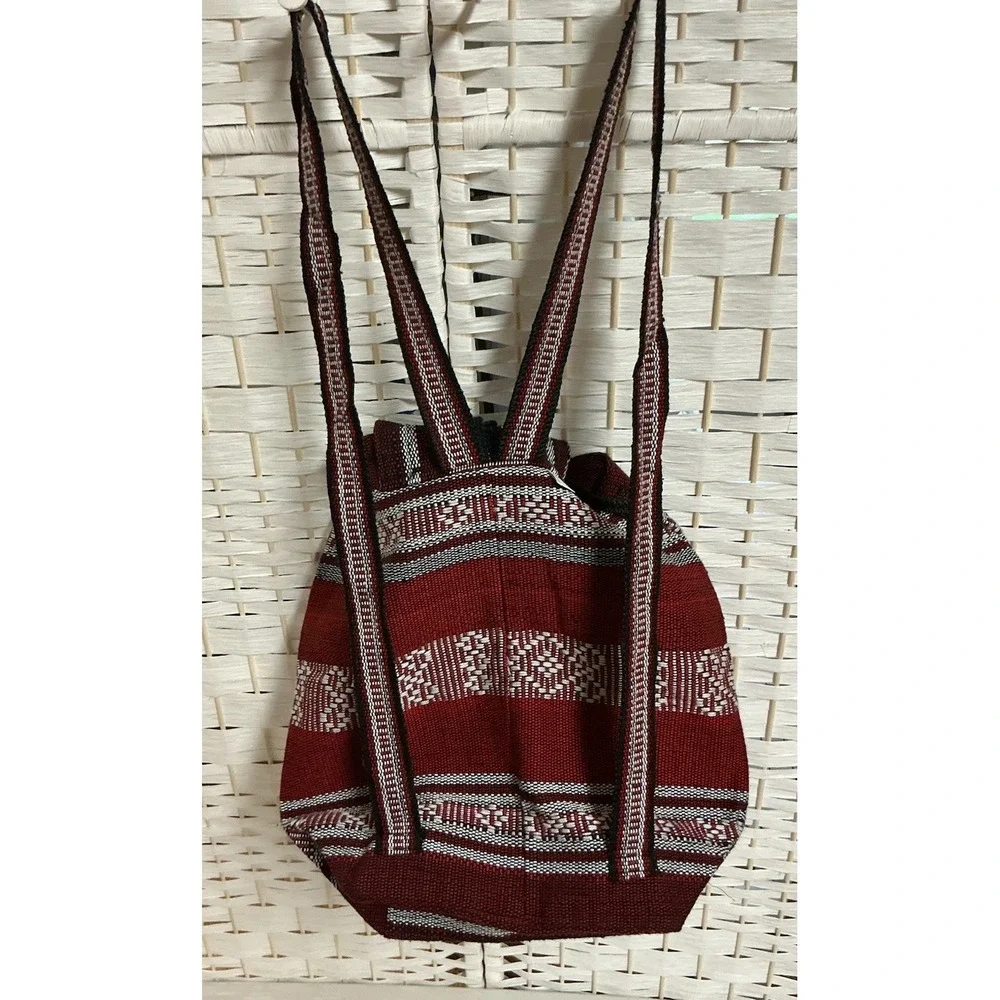 Kansas City Chiefs Woven Drawstring Backpack Red Black White Stripes Logo-Mexico